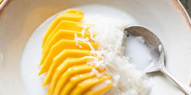 Mix In Coconut Milk and Fresh Mango