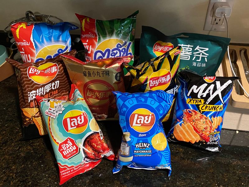 Snacking on Unusual Chips or Flavors