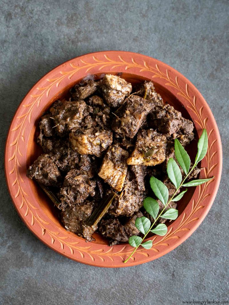 Sri Lankan Black Pork Curry with Goraka (Gamboge)