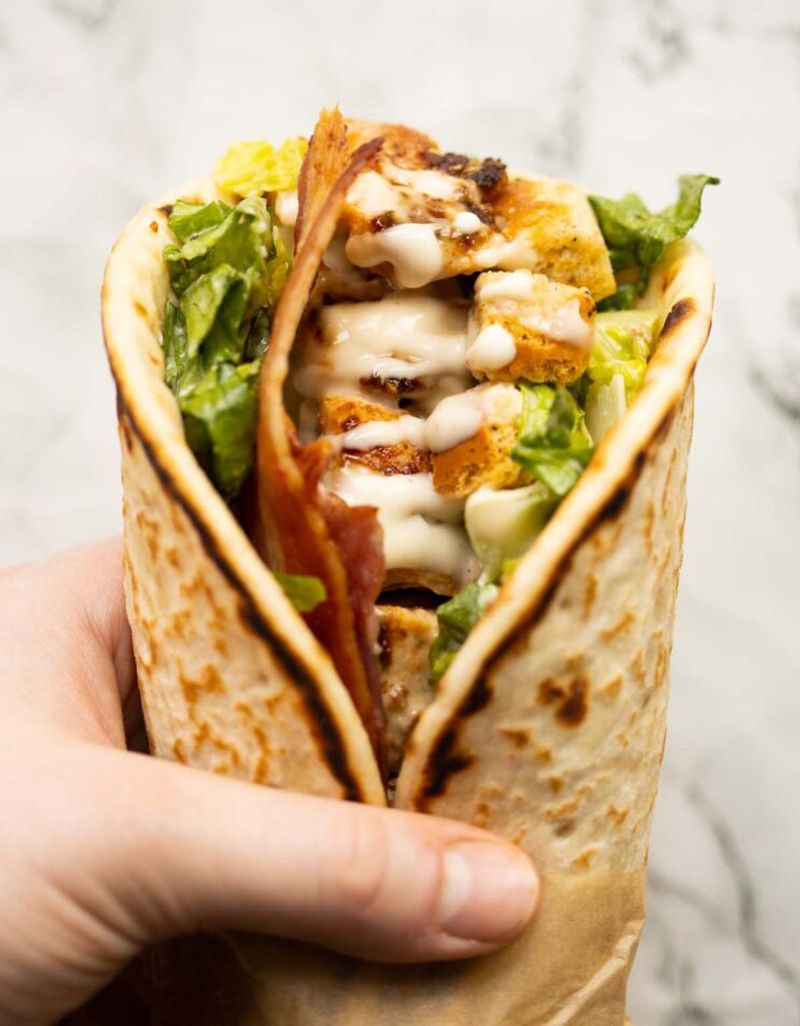 Chicken Caesar Flatbread Wrap