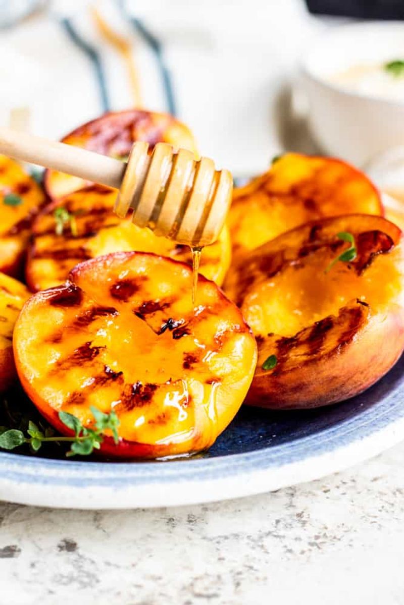 Grilled Peaches with Honey