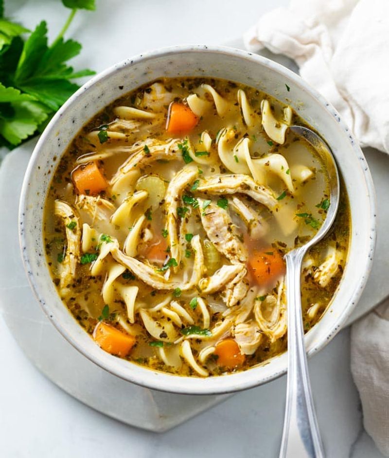 Simmering Chicken Soup