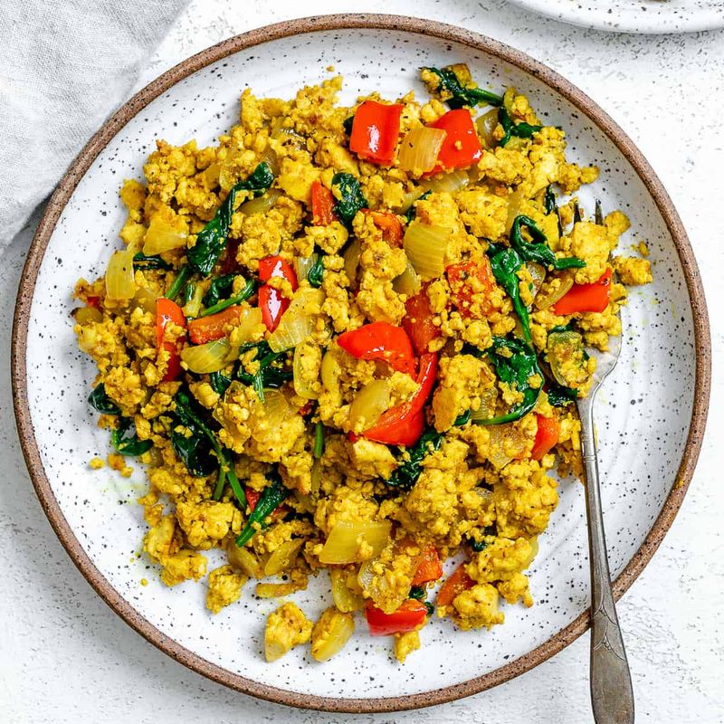 Tofu Scramble With Turmeric and Vegetables