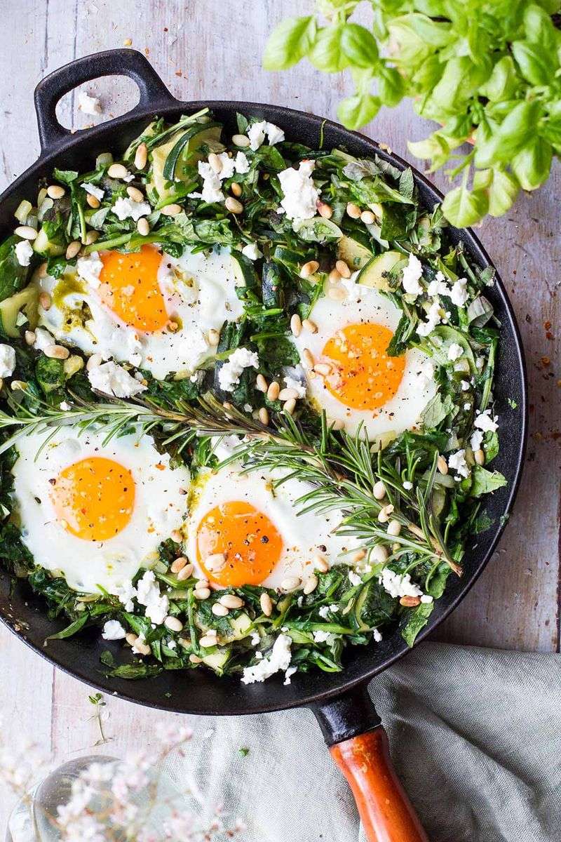 Green Bean Shakshuka With Feta and Herbs