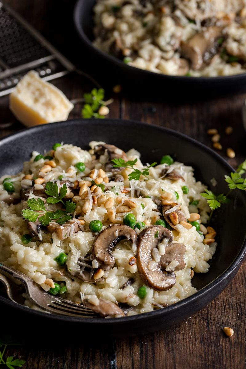 Green Bean and Mushroom Risotto