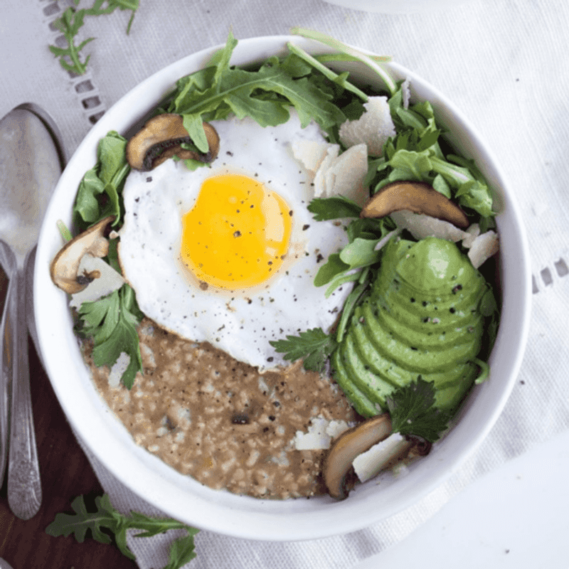 Savory Oatmeal with a Fried Egg