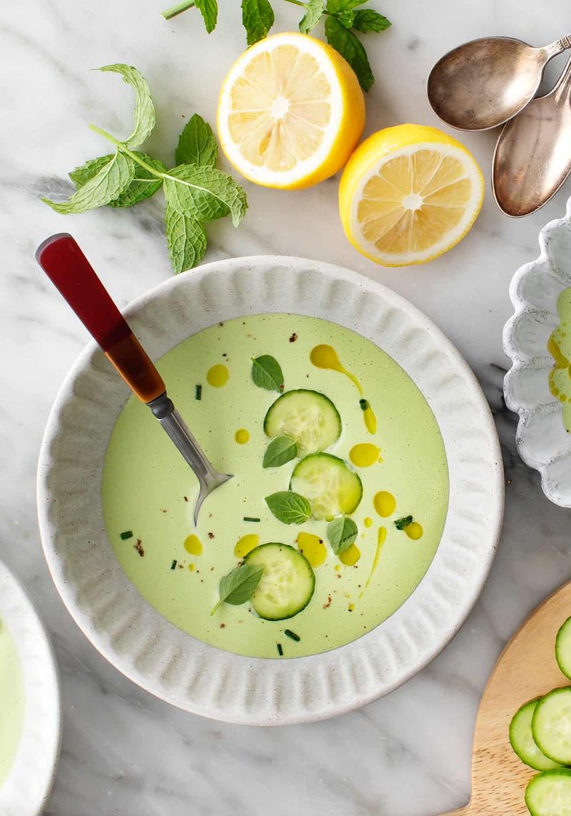 Chilled Cucumber Mint Soup