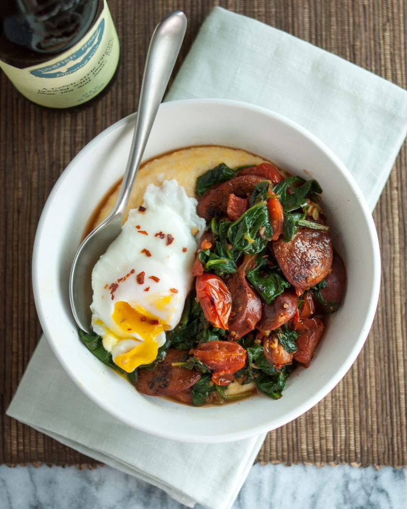 Polenta Porridge with Poached Eggs