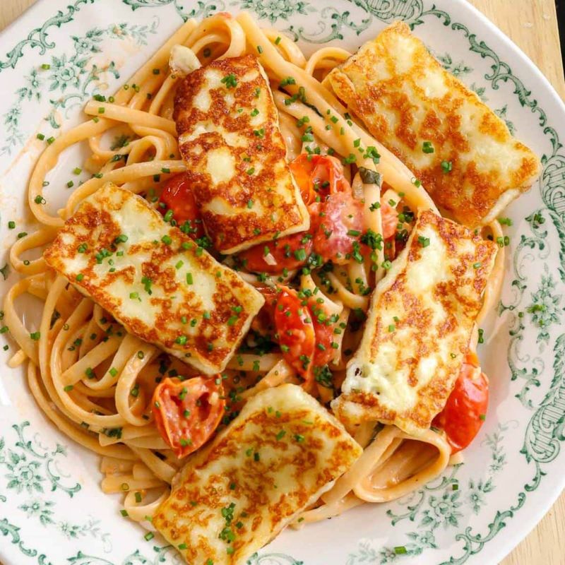 Halloumi Pasta with Lemon and Herbs