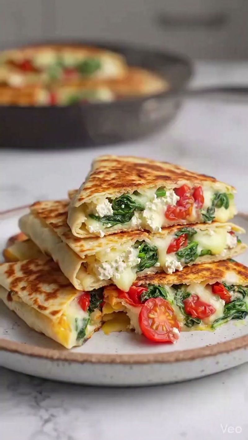Halloumi and Spinach Quesadillas