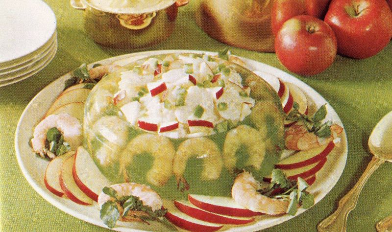 Lime Jello with Cream Cheese and Olives