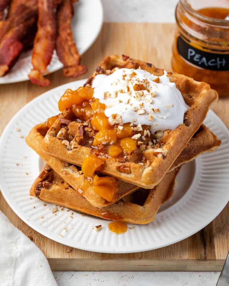 Warm Waffles with Cold Butter Pecan Ice Cream