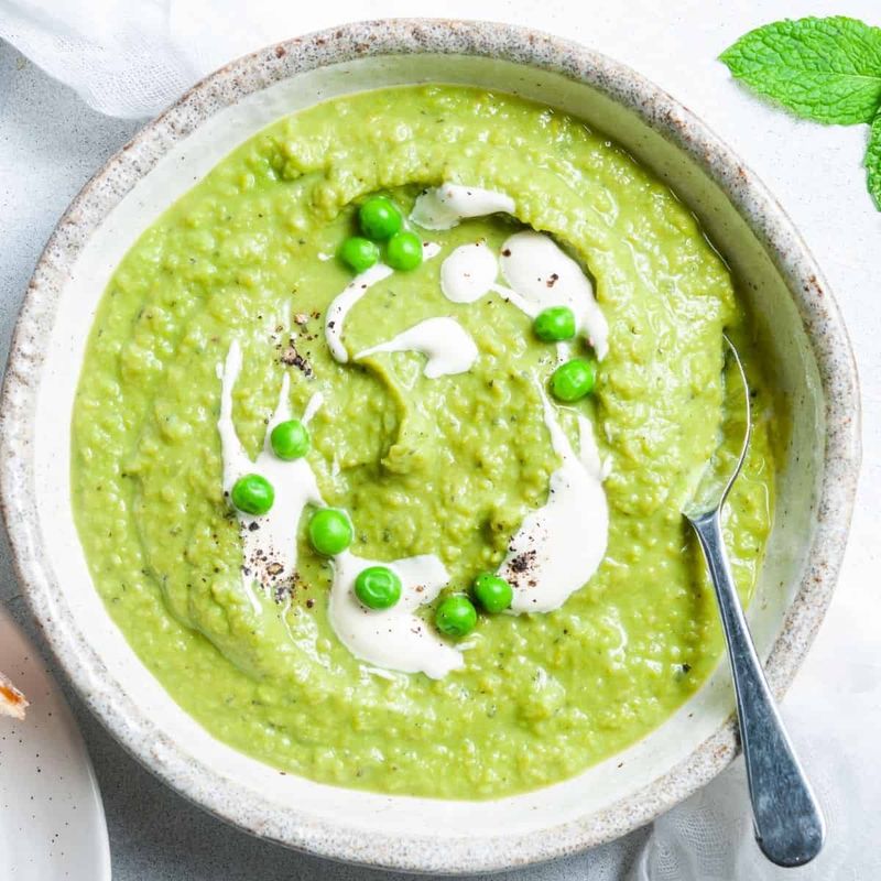 Pea and Ham Soup With Mint Oil