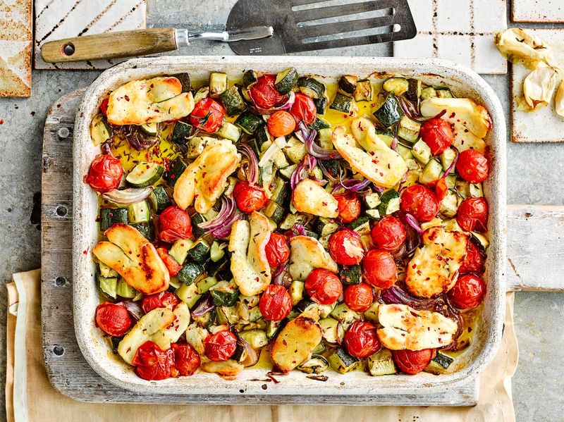Green Bean and Halloumi Sheet Pan Dinner