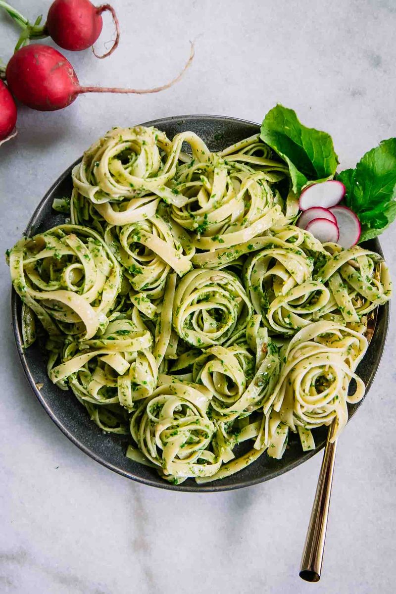 Radish Top Pesto Pasta