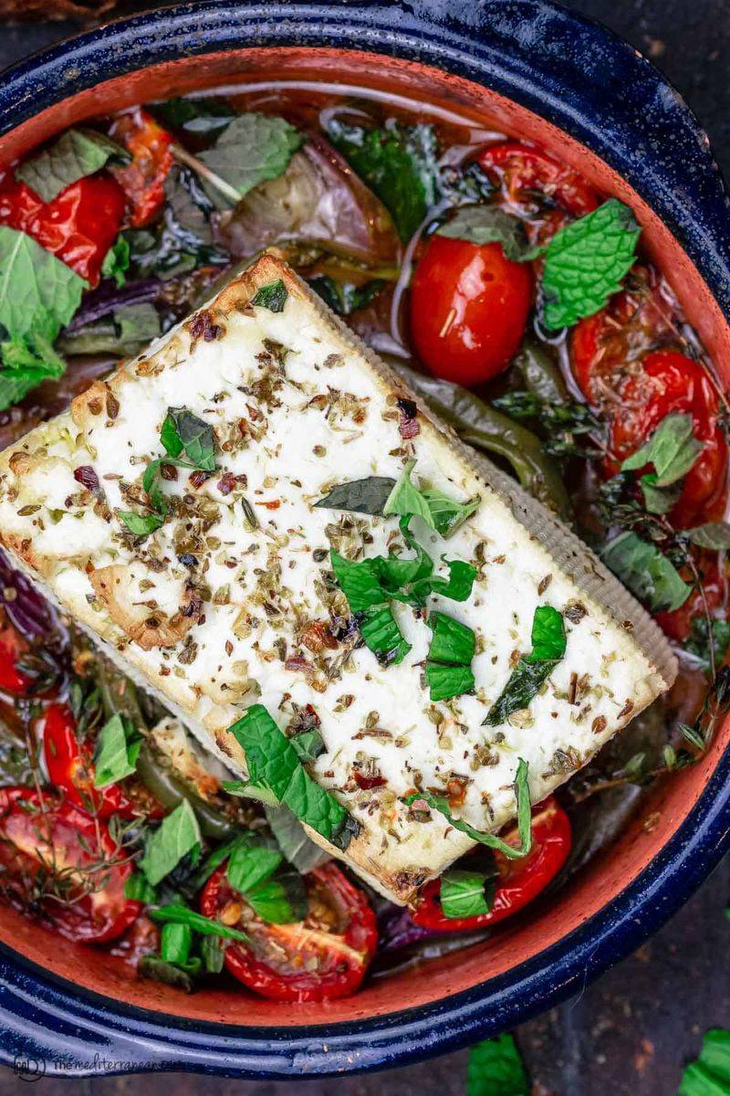 Baked Feta with Tomatoes and Olives