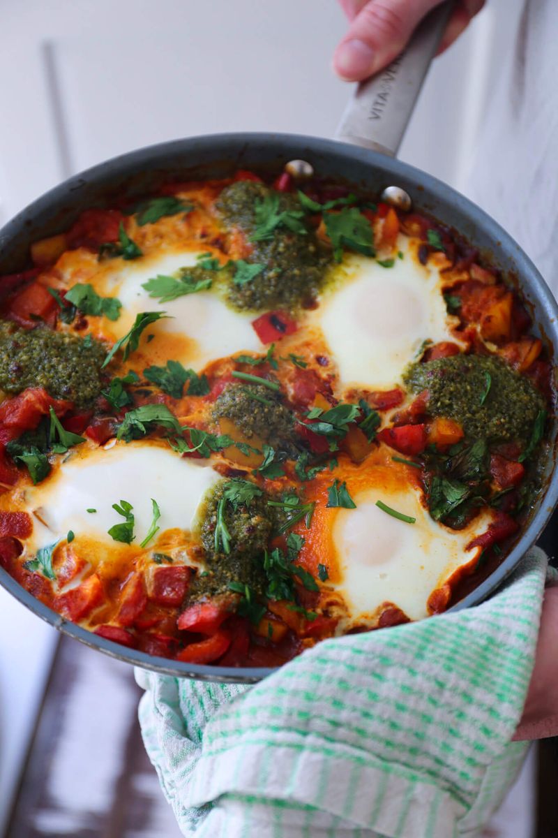 Dollop On Top Of Baked Eggs