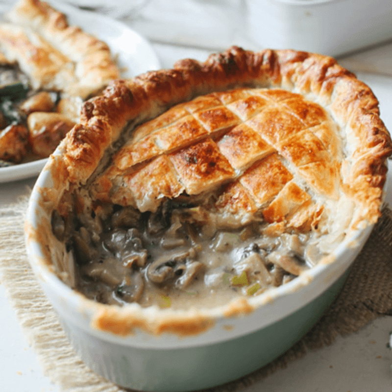 Creamy Leek and Mushroom Pie