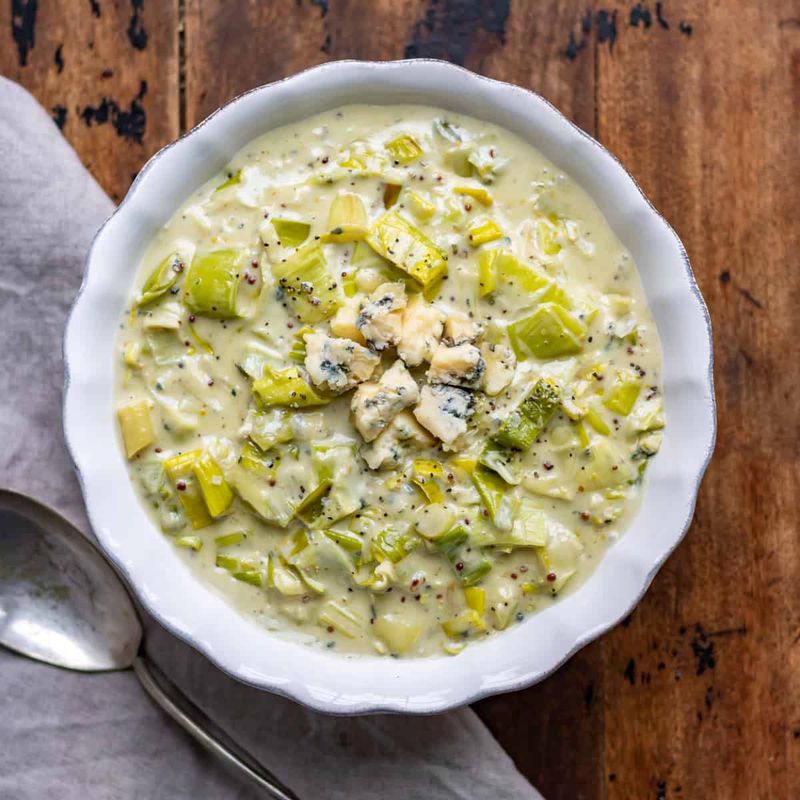 Leek and Blue Cheese Soup