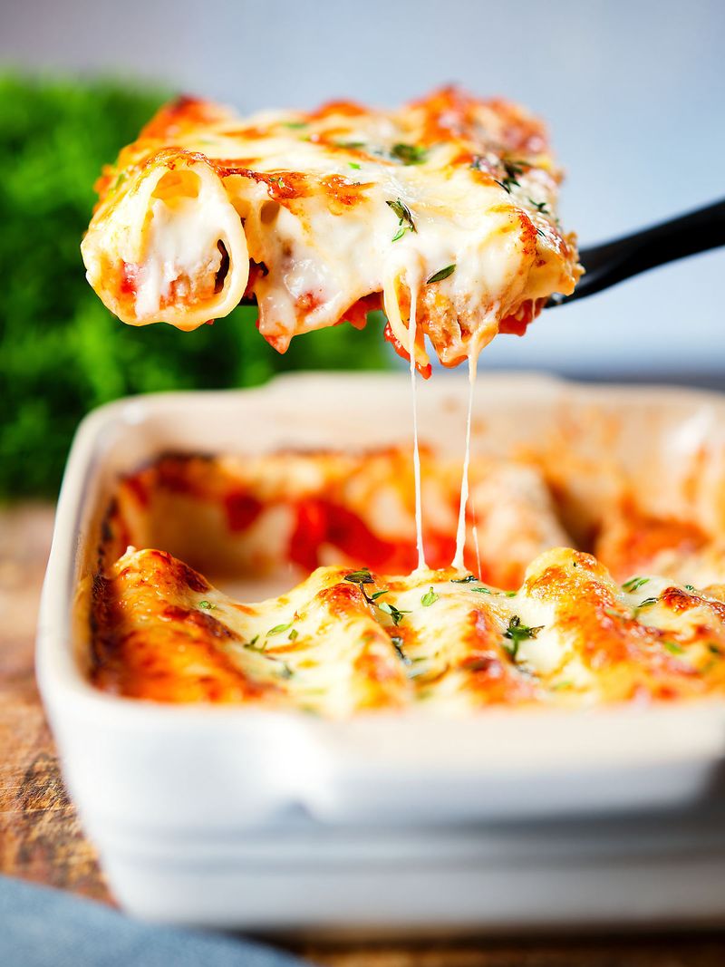 Baked Leek and Ricotta Stuffed Cannelloni