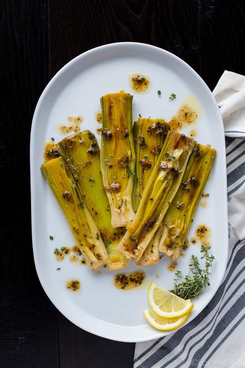 Braised Leeks with Lemon and Thyme