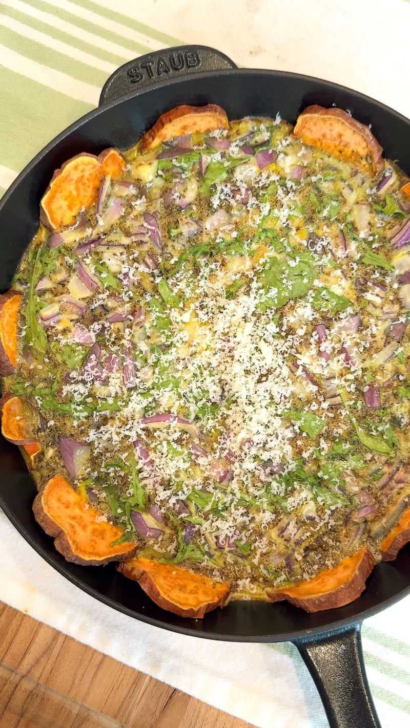 Leek and Sweet Potato Frittata Bake
