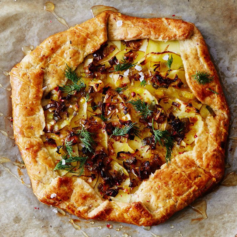 Caramelized Leek and Goats Cheese Galette