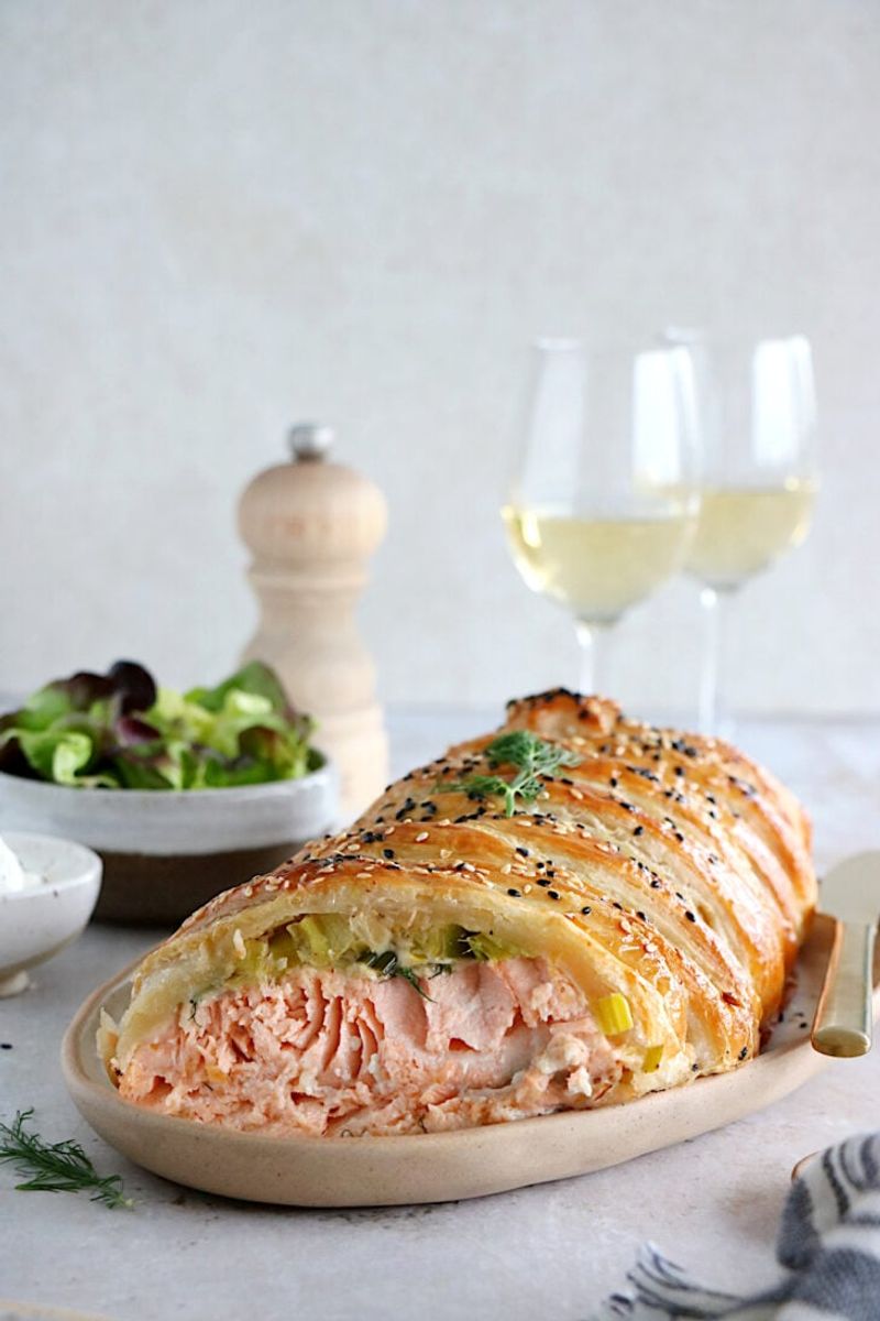 Leek and Salmon En Croute