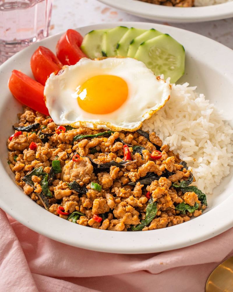 Thai Basil Chicken Over Jasmine Rice