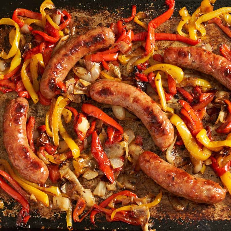 Sausage, Pepper, and Onion Sheet Pan Bake