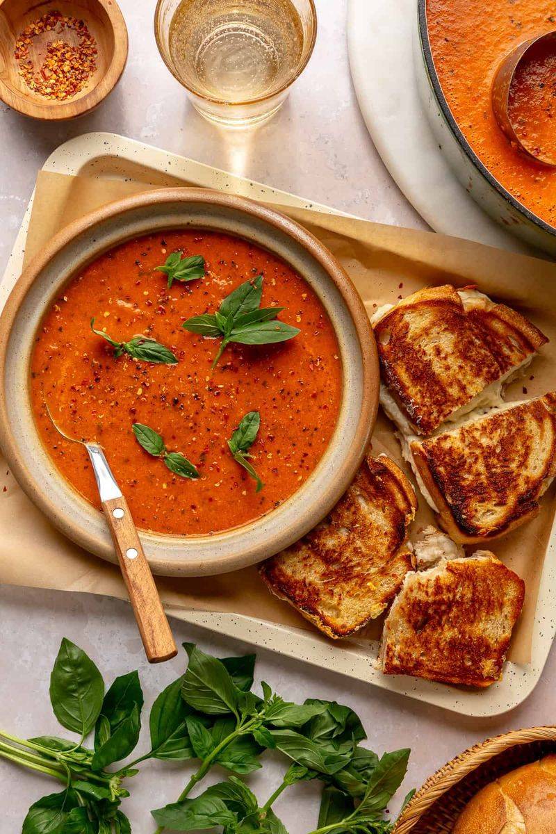 Grilled Cheese with Tomato Basil Soup