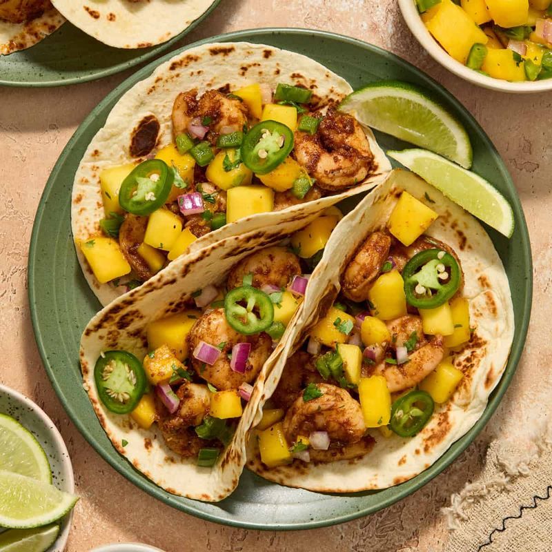 Shrimp Tacos with Mango Lime Salsa