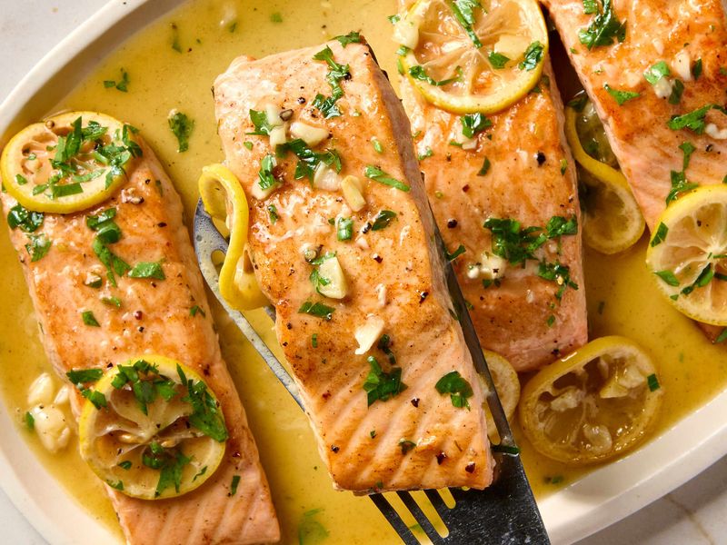 Grilled Salmon with Lemon Herb Butter