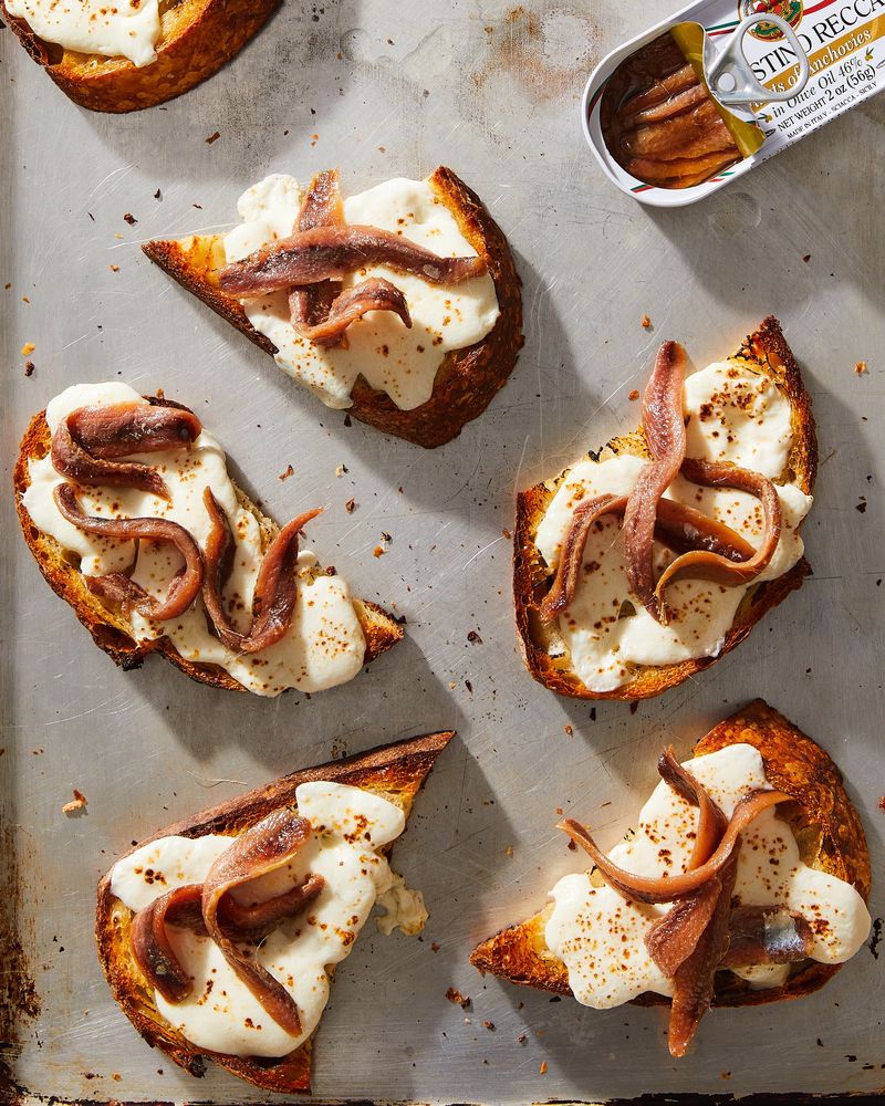 Spread Anchovy Paste On Toast For A Quick Snack