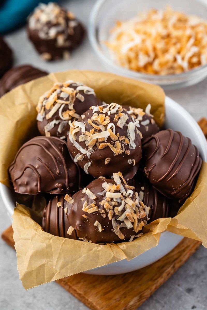 Toasted Coconut Chocolate Truffles