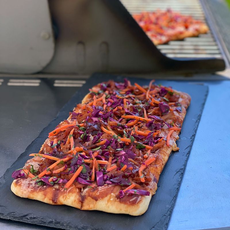 Pulled Pork Flatbread with Coleslaw