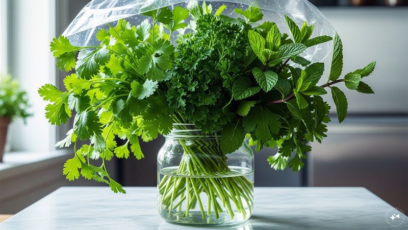 Store Fresh Herbs Like Flowers in a Glass of Water