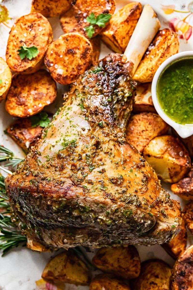 British Roast Lamb with Mint Sauce