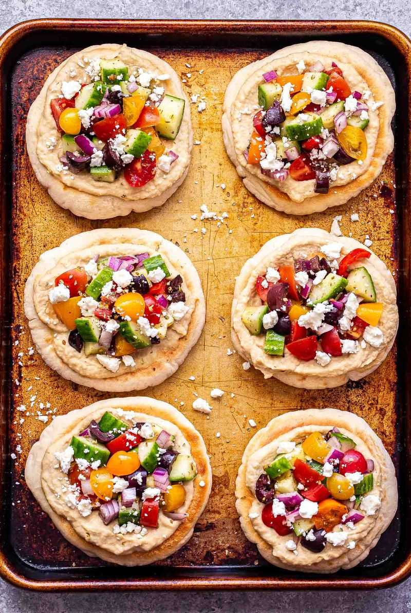 Pita Pizzas with Garden Toppings