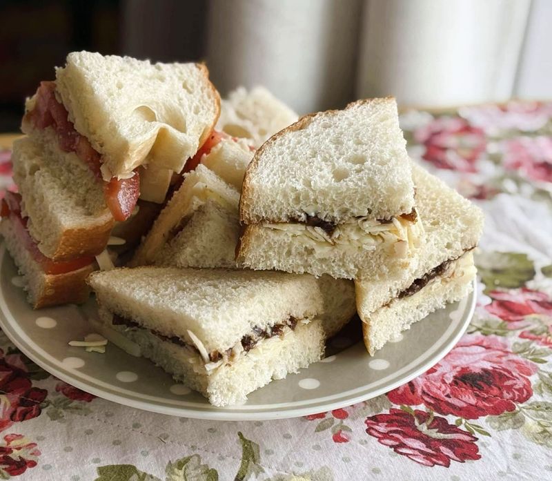 Egg and Cress Sandwiches at a Rainy Picnic