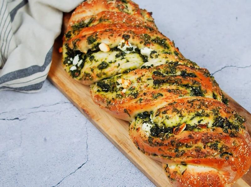 Spinach and Feta Swirl Bread