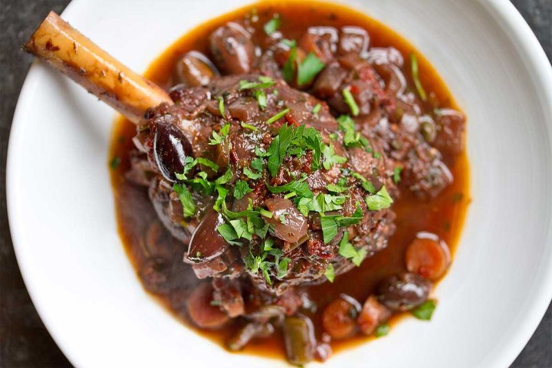 Braised Lamb with Olives and Tomatoes