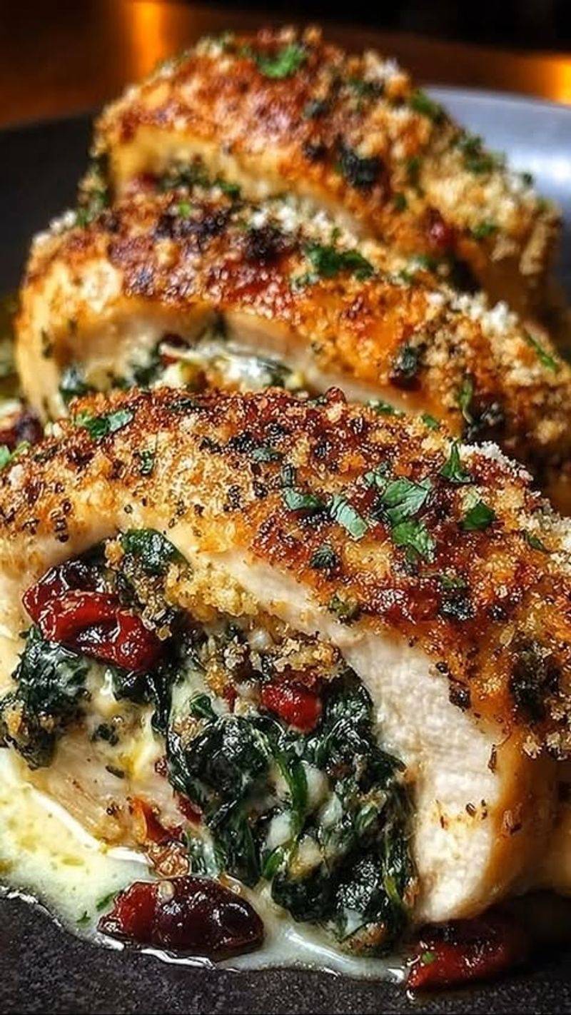 Pear and Spinach Stuffed Chicken Breast