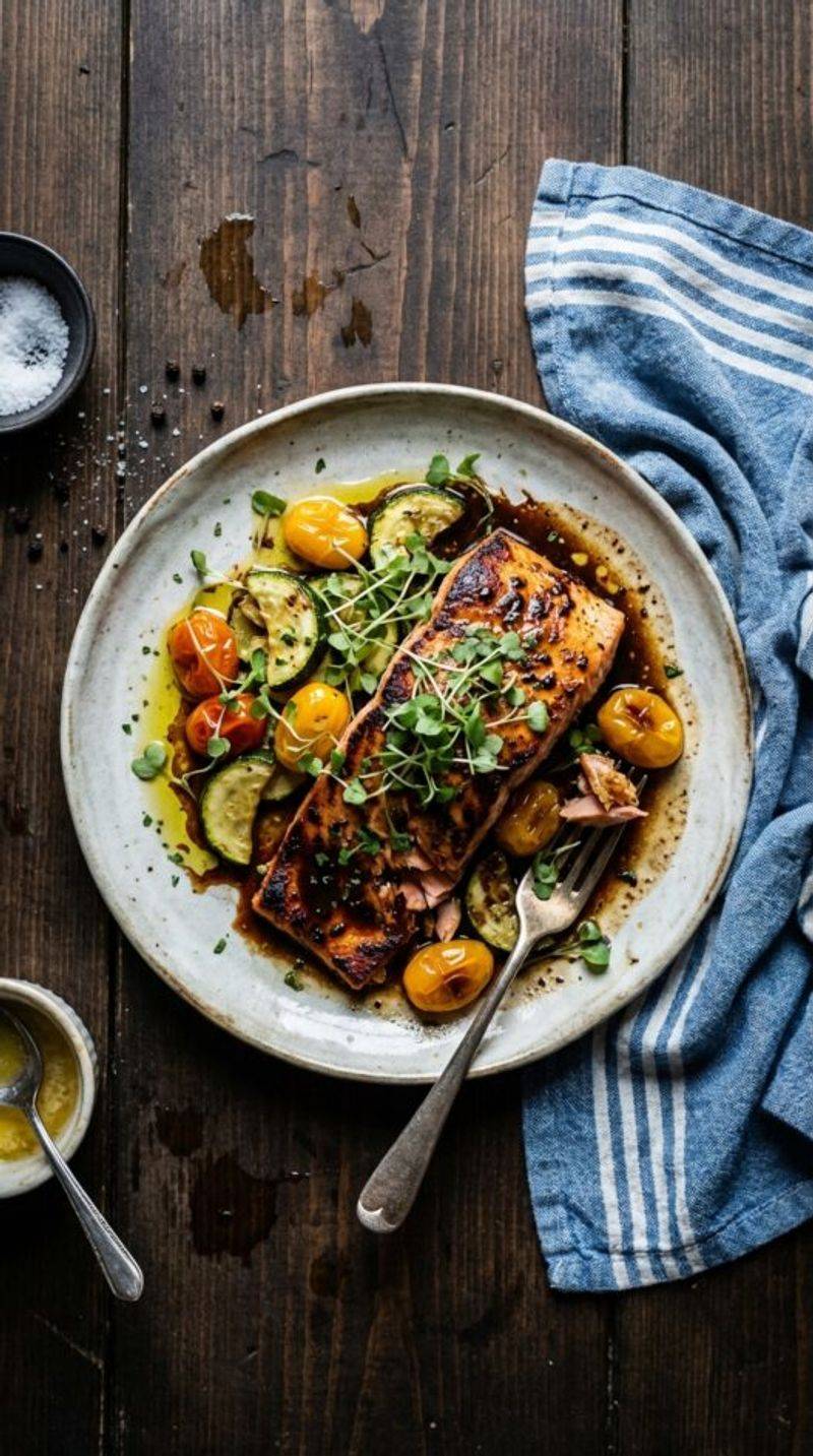 Pear and Balsamic Glazed Salmon