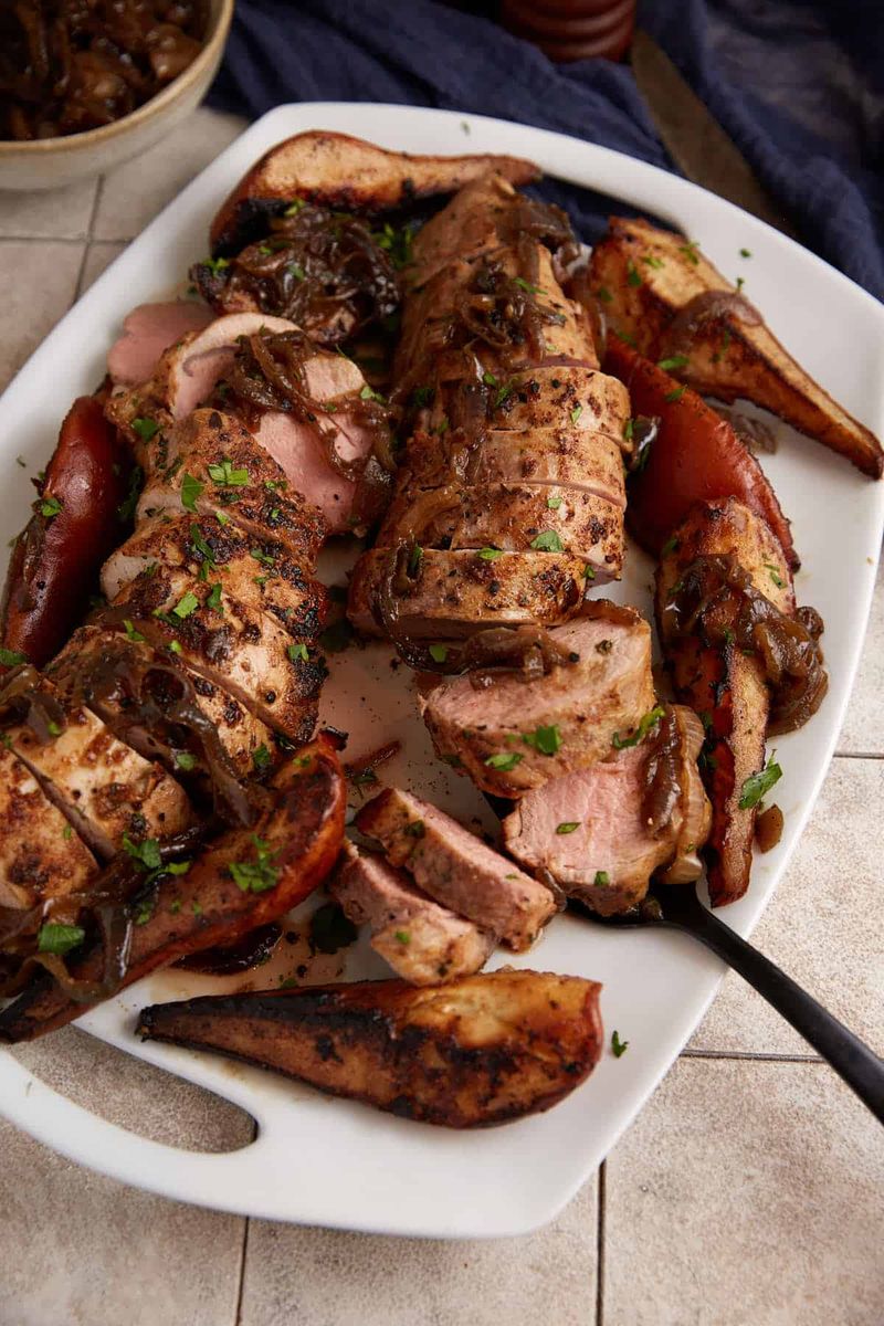 Pear and Ginger Glazed Pork Tenderloin
