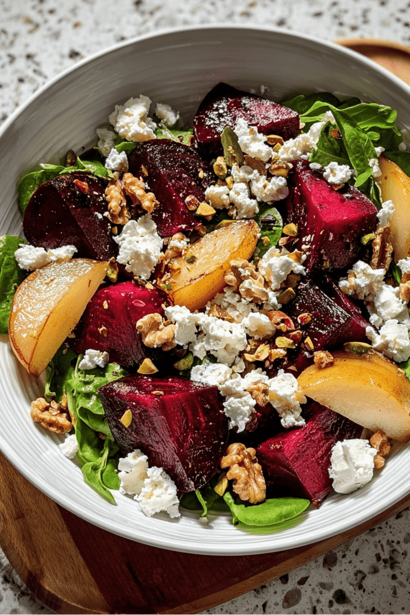Pear, Beet, and Goat Cheese Grain Bowl