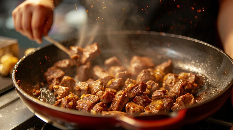 The First Sizzle When Food Hits a Hot Pan