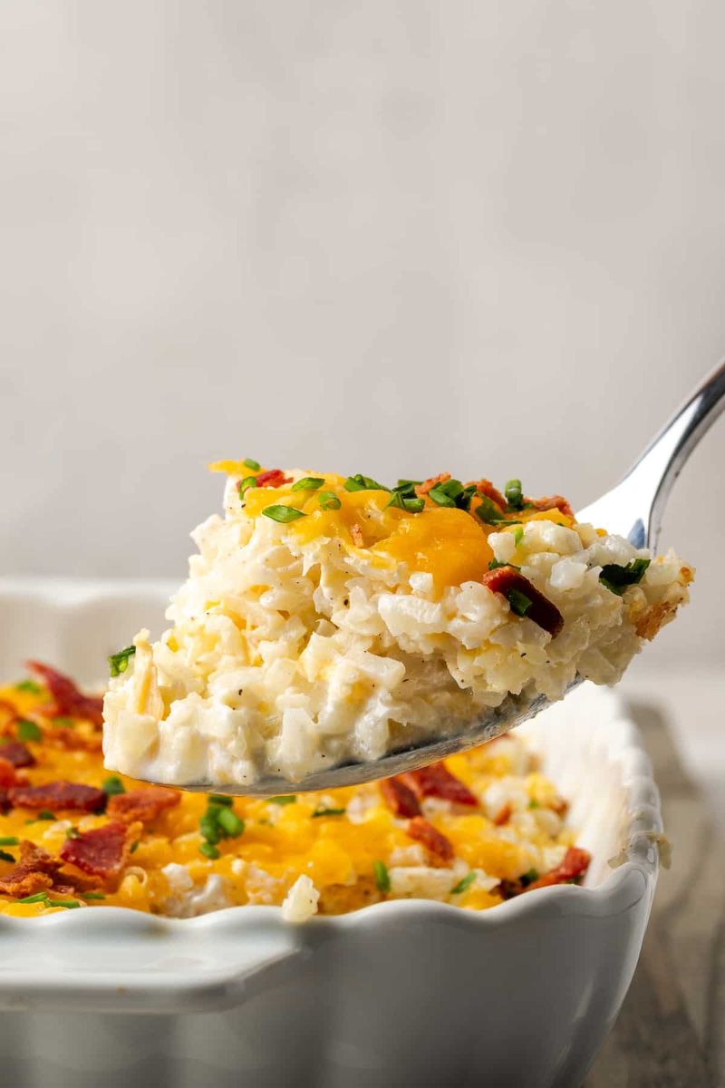 Cheesy Cauliflower Rice Casserole