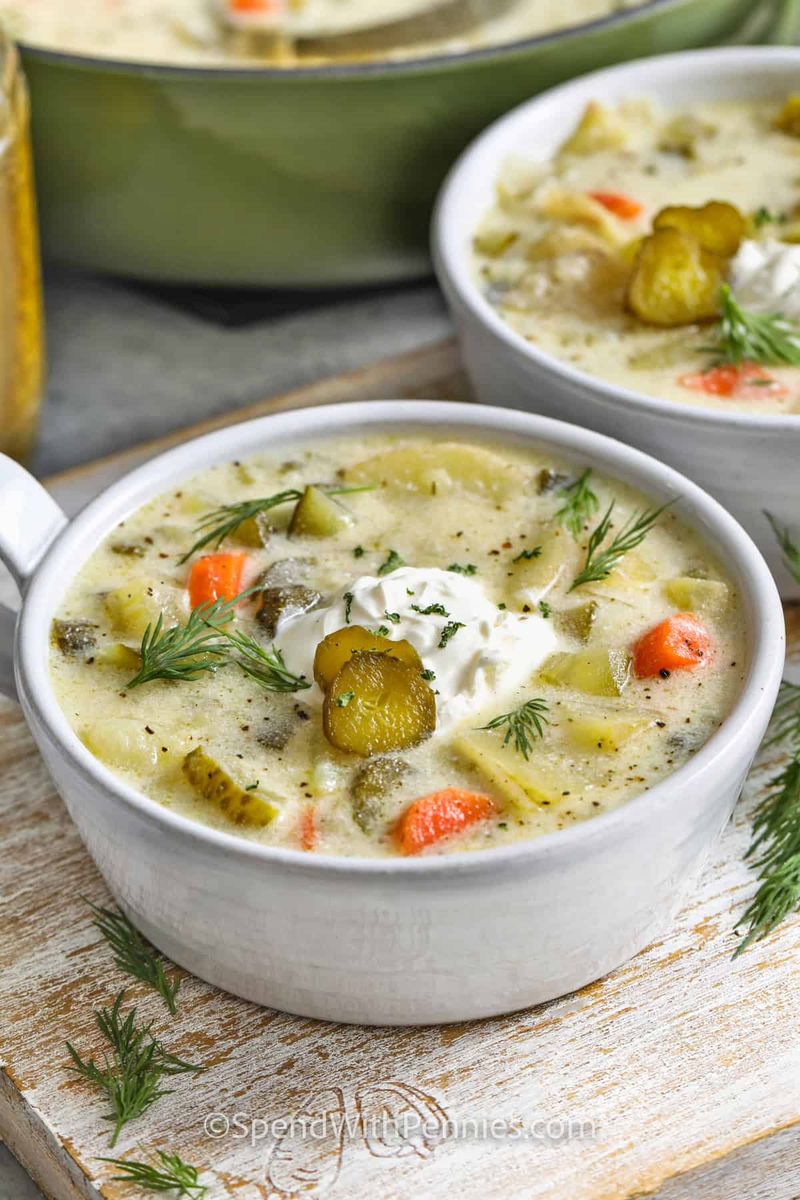 Pickle-Loaded Potato Soup
