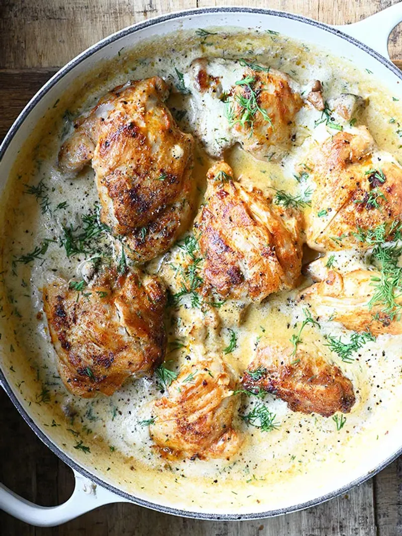 Creamy Pickle Chicken Skillet